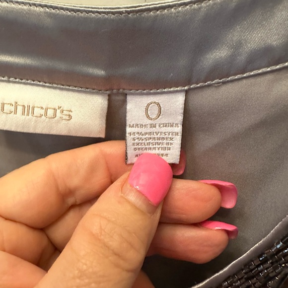 Chicos 0 (4) satin silver tank - Picture 2 of 3